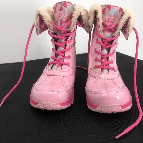 UGG GIRLS size 3 BOOTS BUTTE II PINK WATERPROOF BOOT SHEARLING Snow Rain Winter - Picture 7 of 15